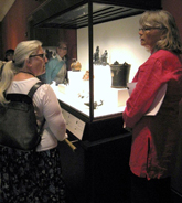 At the Getty Villa, teachers discuss objects related to ancient theater with Getty staff.